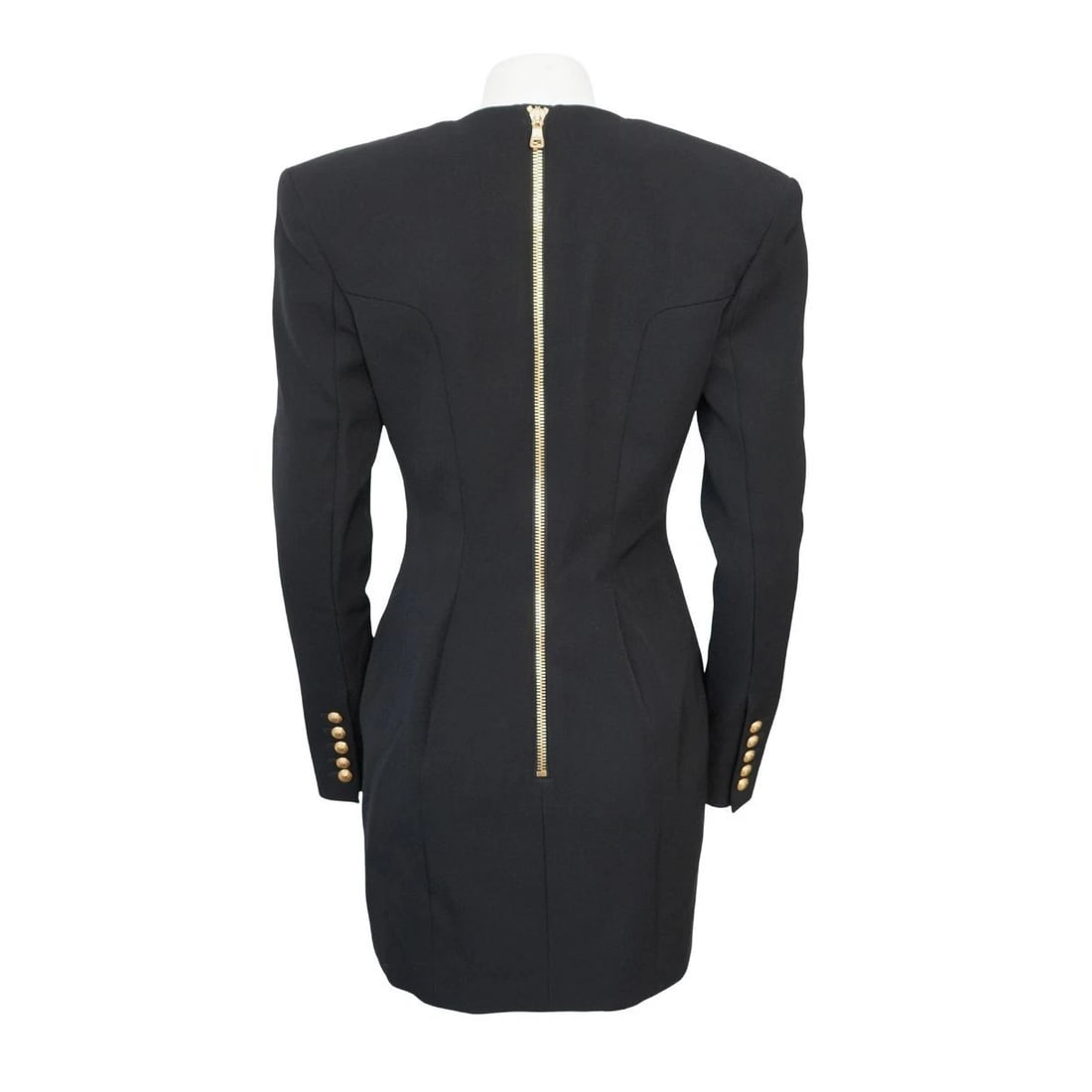 Balmain Black Wool Single Breasted Blazer Mini Dress - 4