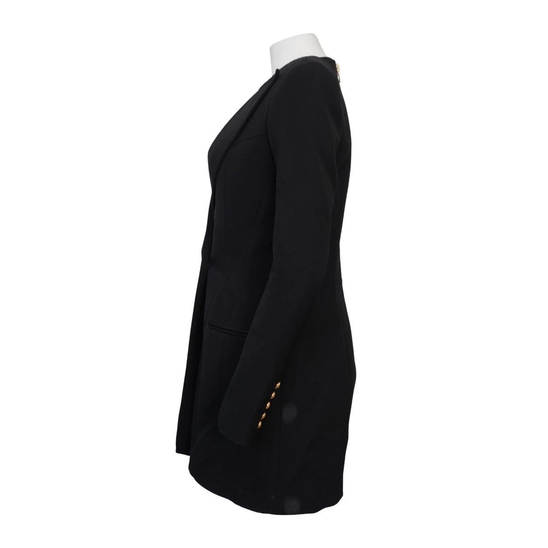 Balmain Black Wool Single Breasted Blazer Mini Dress - 5