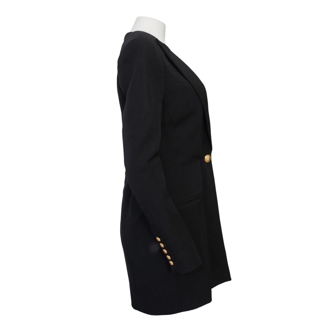 Balmain Black Wool Single Breasted Blazer Mini Dress - 6