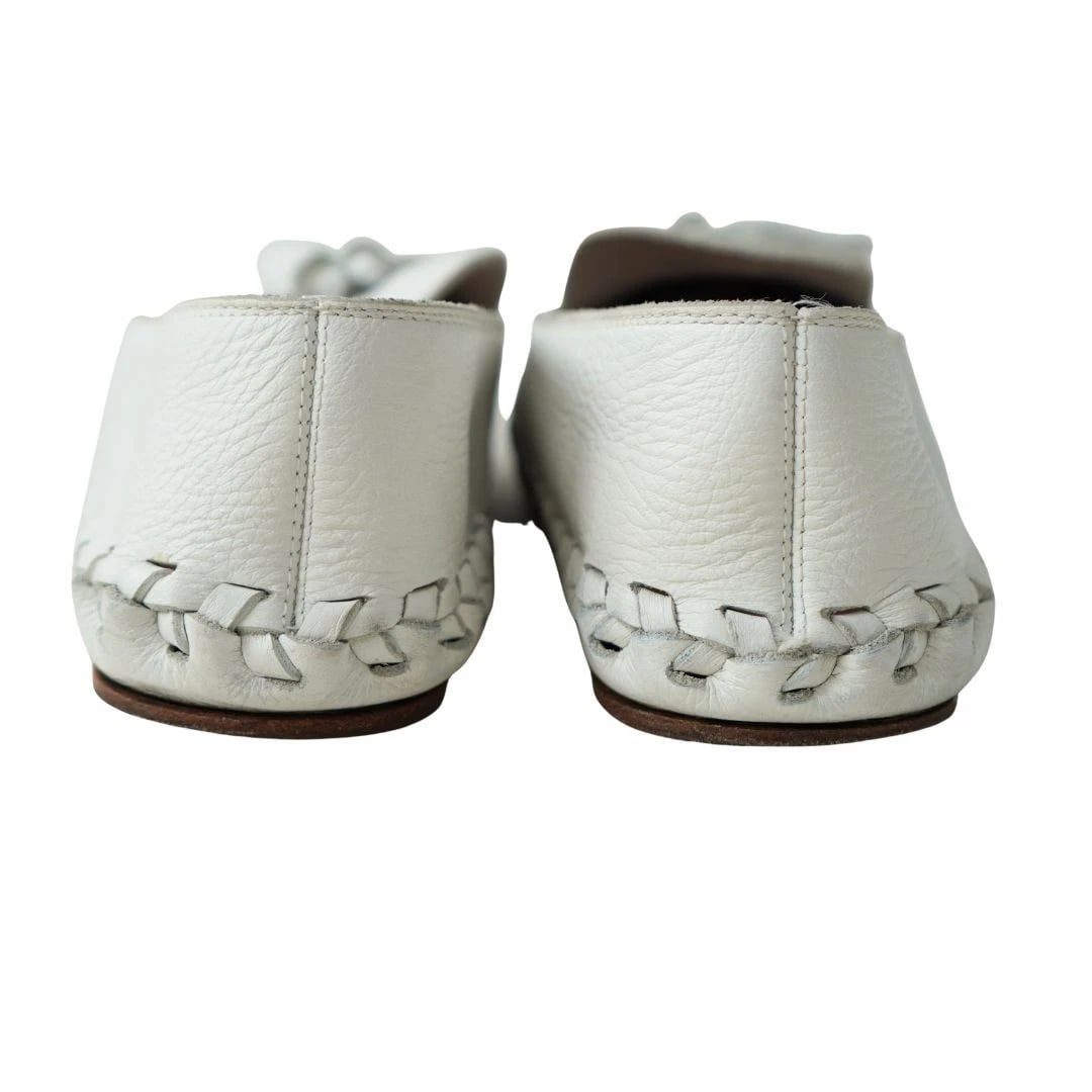 Celine White Leather Tassel Loafers sz 9.5 - 8