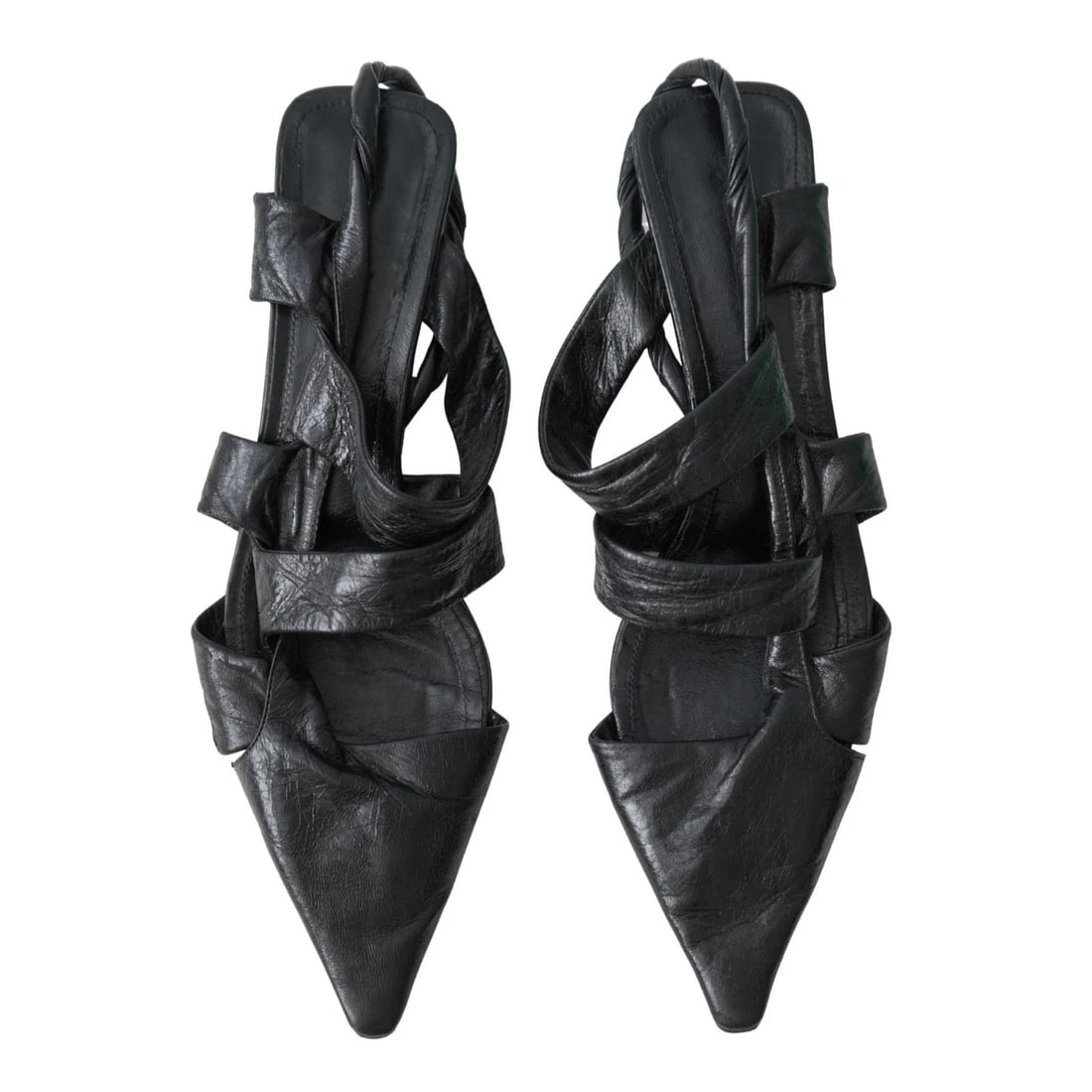 Bottega Veneta Black Nappa Leather Strappy Sandals 39 (1 of 10)
