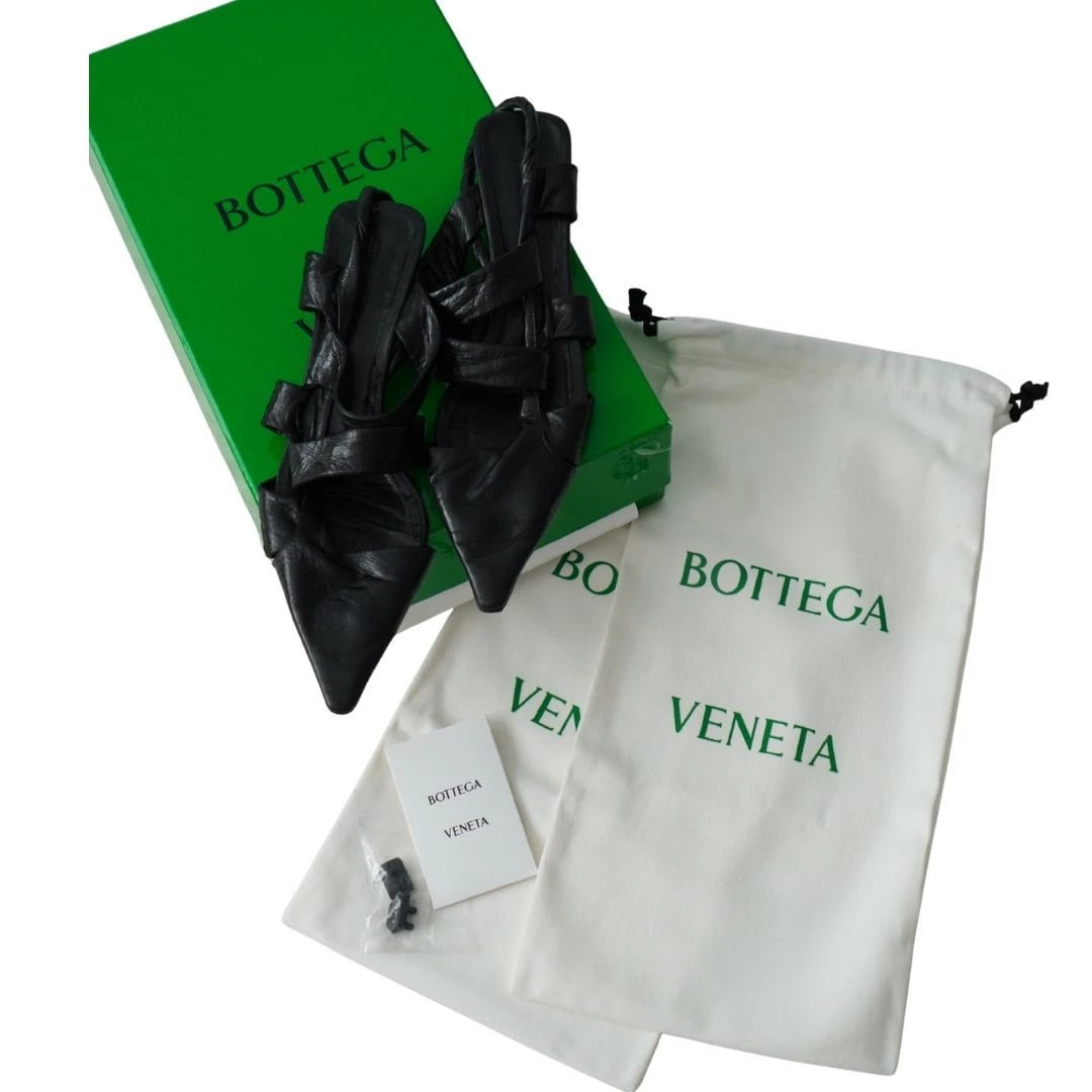Bottega Veneta Black Nappa Leather Strappy Sandals 39 - 2