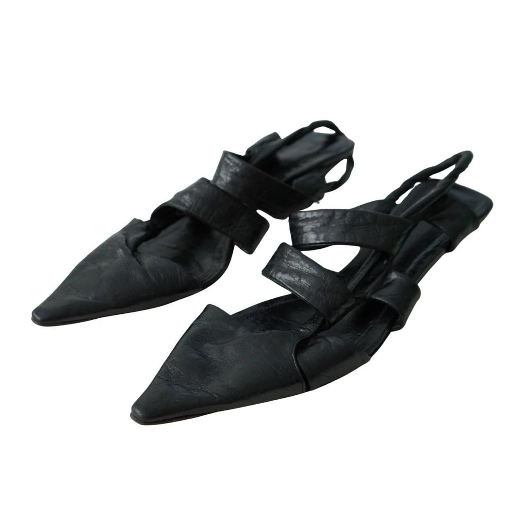 Bottega Veneta Black Nappa Leather Strappy Sandals 39 - 4