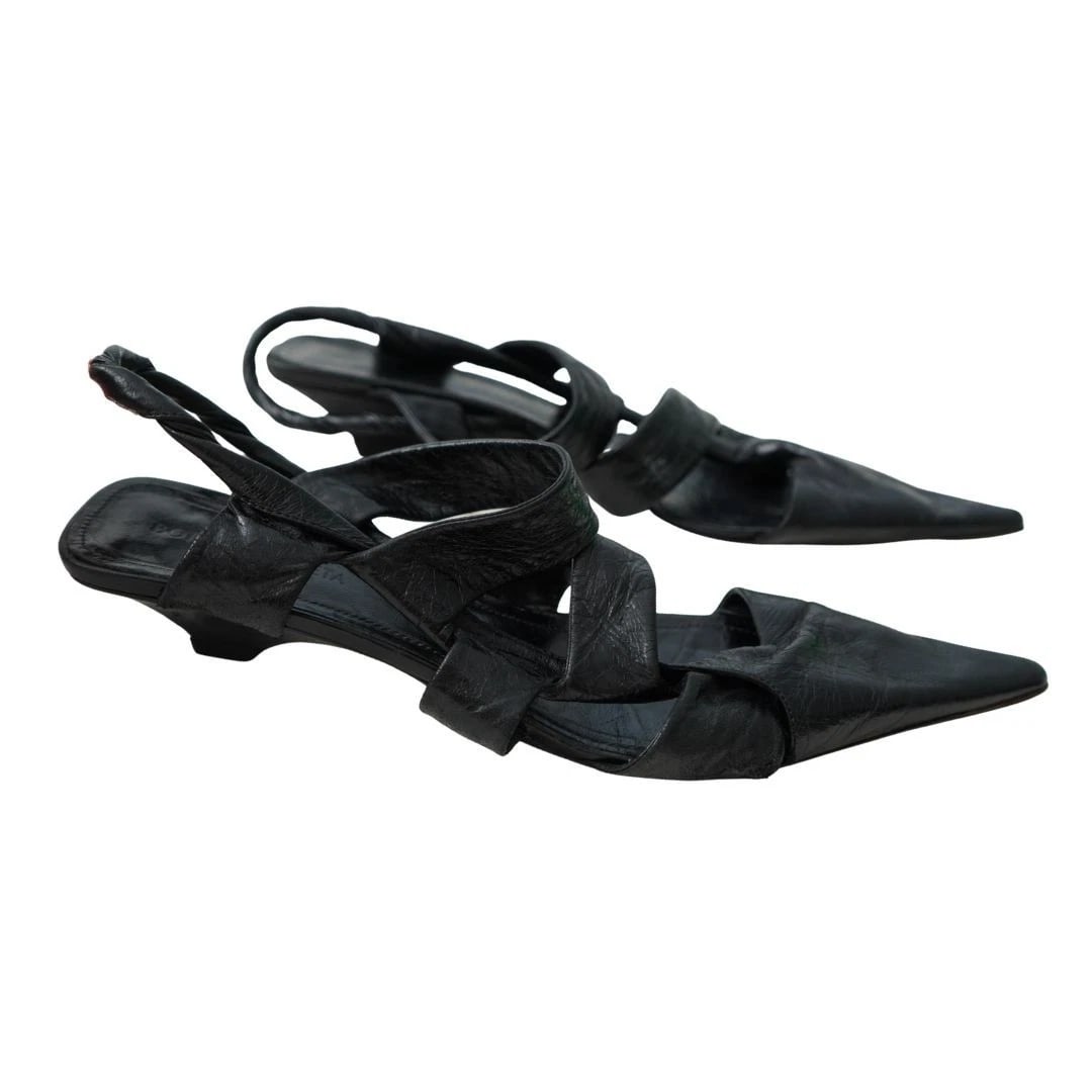 Bottega Veneta Black Nappa Leather Strappy Sandals 39 - 6