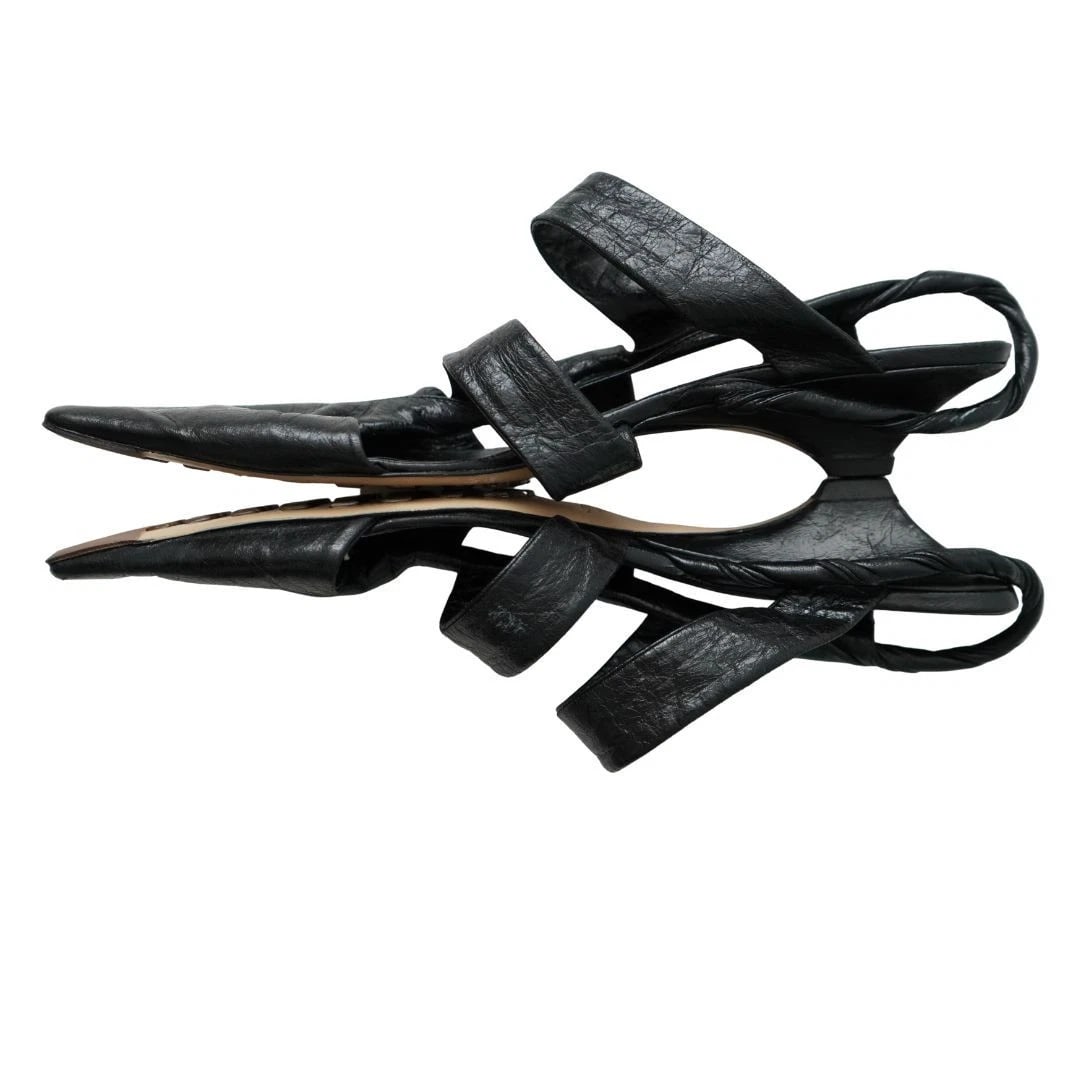 Bottega Veneta Black Nappa Leather Strappy Sandals 39 - 9
