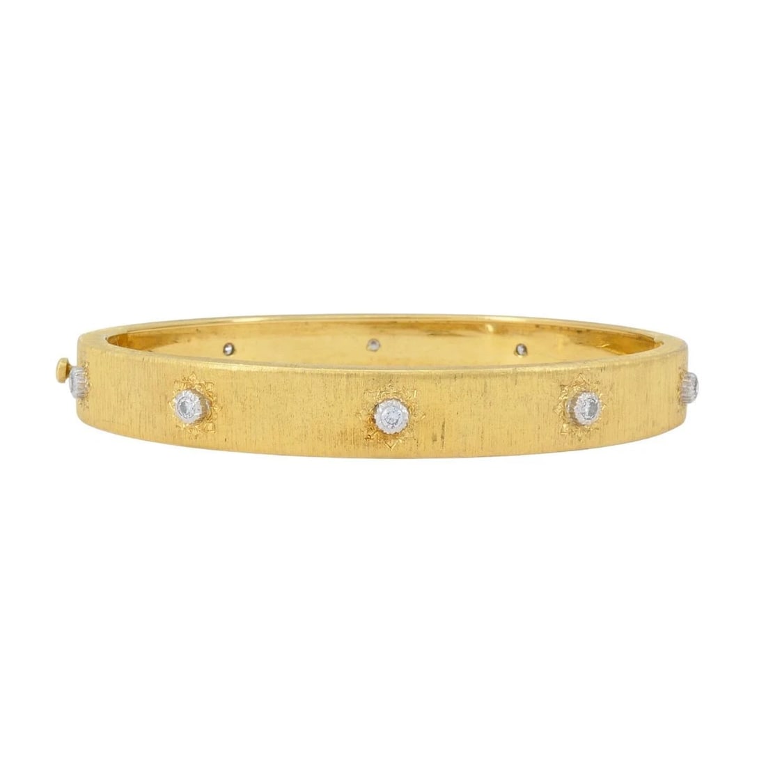 Vintage Buccellati 18k Gold Diamond Bangle Bracelet - 2
