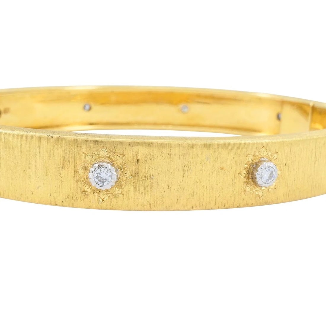 Vintage Buccellati 18k Gold Diamond Bangle Bracelet - 6