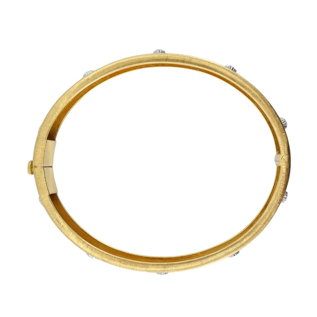 Vintage Buccellati 18k Gold Diamond Bangle Bracelet - 9