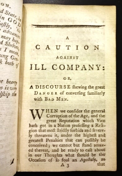 1781 A Caution Against Ill Company - 2