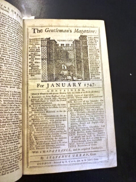 1747 Volume Gentlemans Magazine Vesuvius History - 2