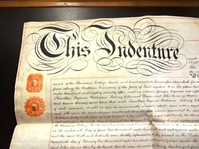 Large Handwritten Vellum Indenure with Survey Seals - 4