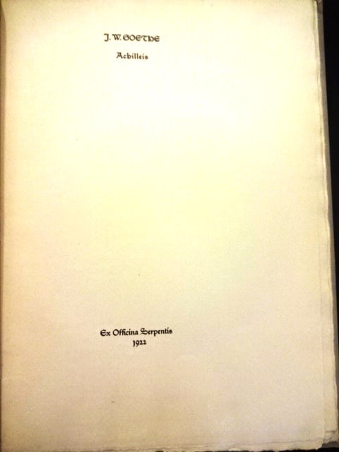 1922 Limited Edition Achilleis by Goethe - 2