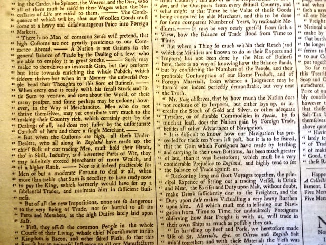 1732 Fog's Weekly Tariffs Balance of Trade - 3