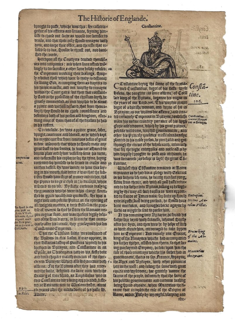 1577 Leaf English History Constantine - 2