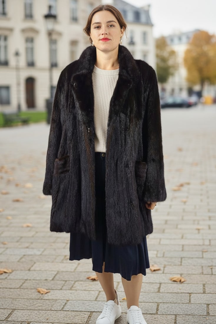 MAHOGANY MINK FUR COAT EU: XXL ; US: 24 (1 of 12)