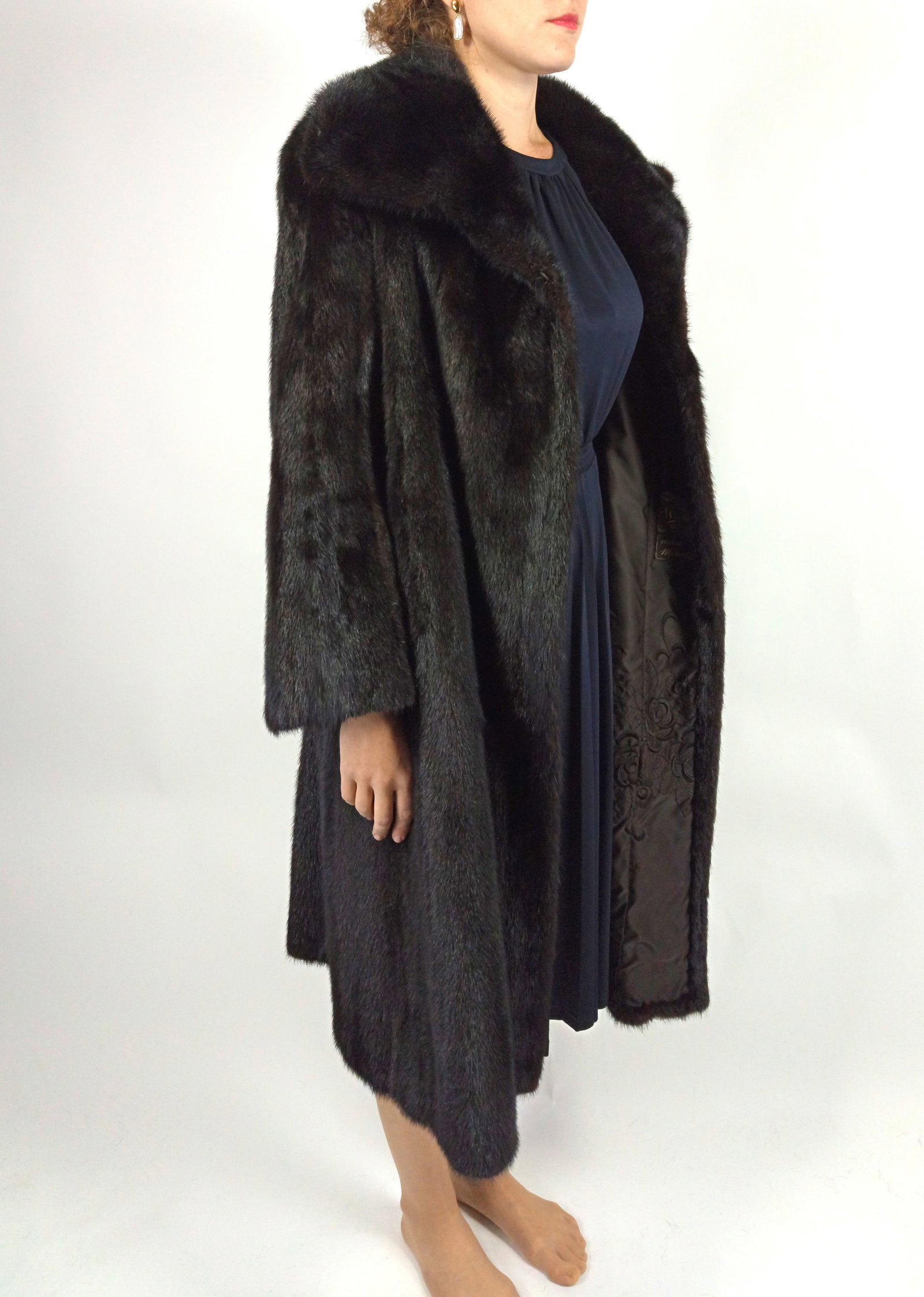 MAHOGANY MINK FUR COAT EU: XL ; US: 20 - 5