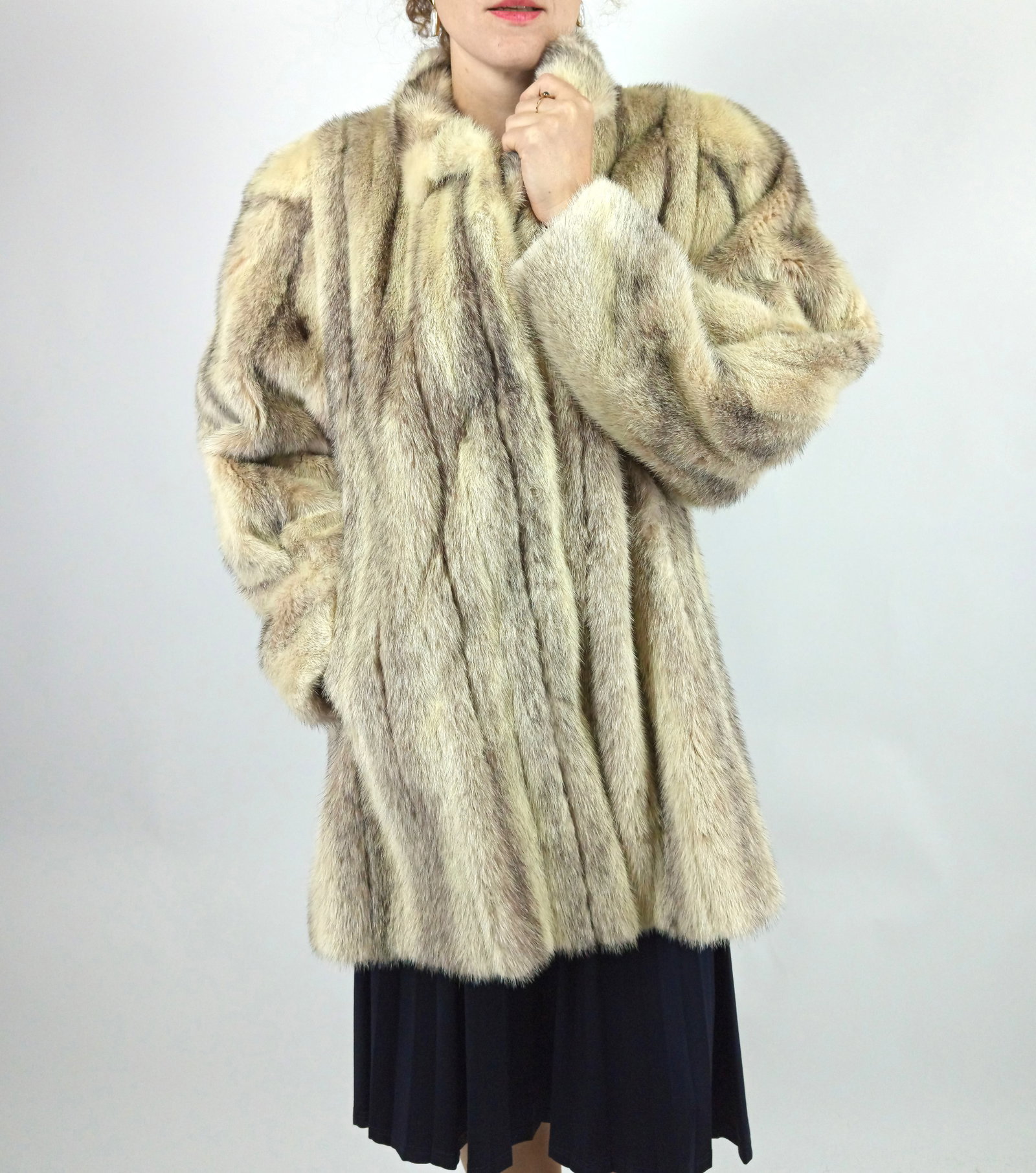 BLACK CROSS MINK FUR JACKET EU: XL ; US: 20 - 11