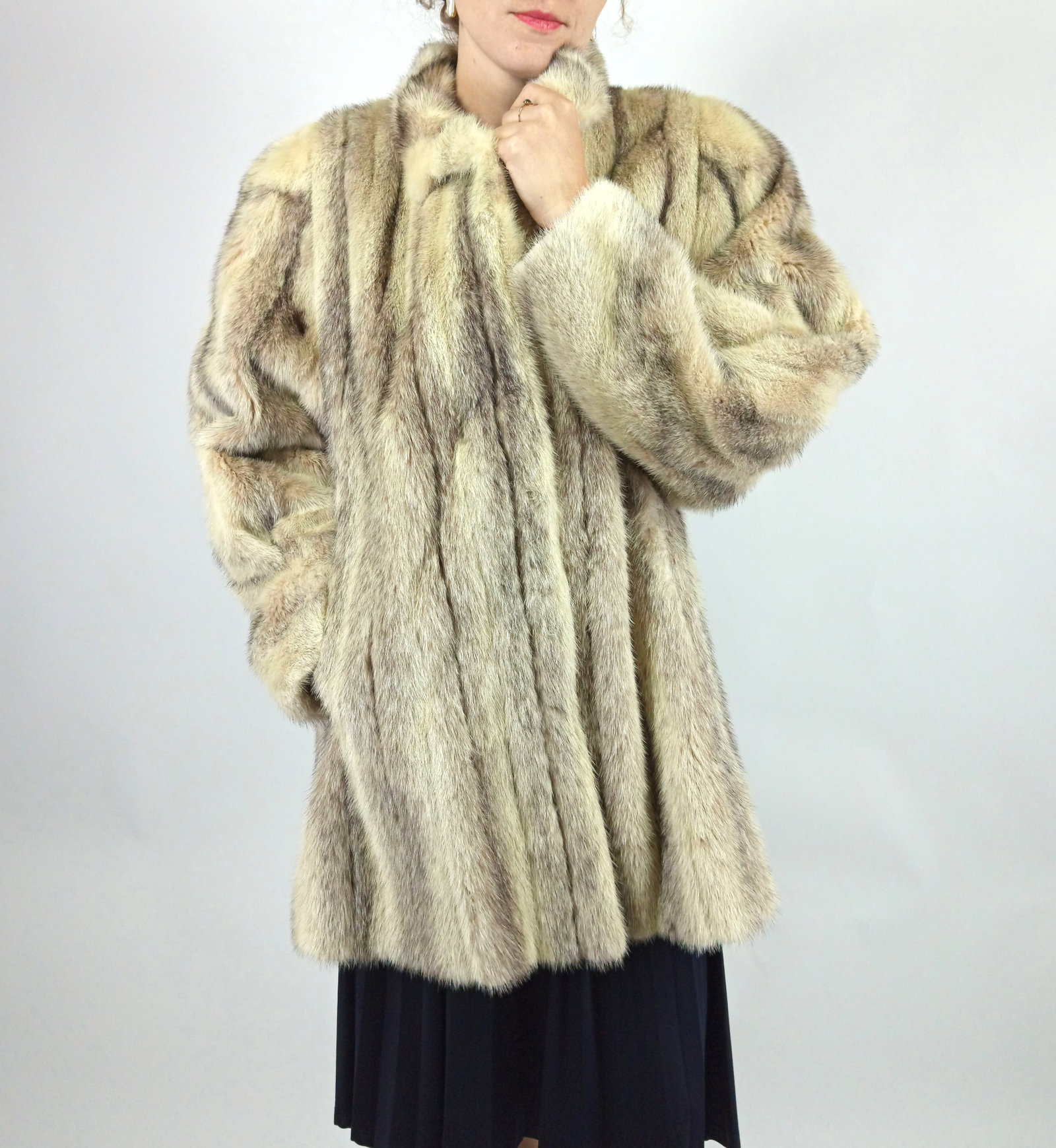BLACK CROSS MINK FUR JACKET EU: XL ; US: 20 - 2