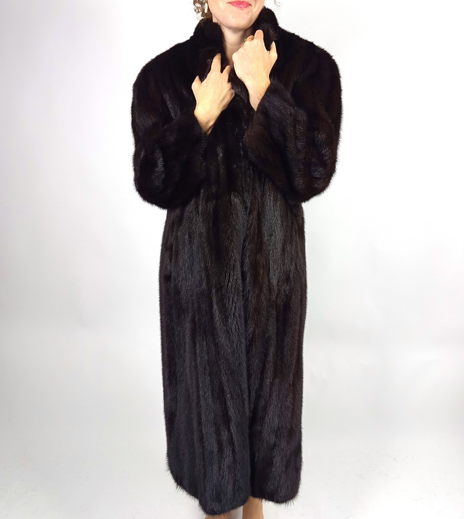 LONG MAHOGANY MINK FUR COAT EU: XL ; US: 18 (1 of 8)