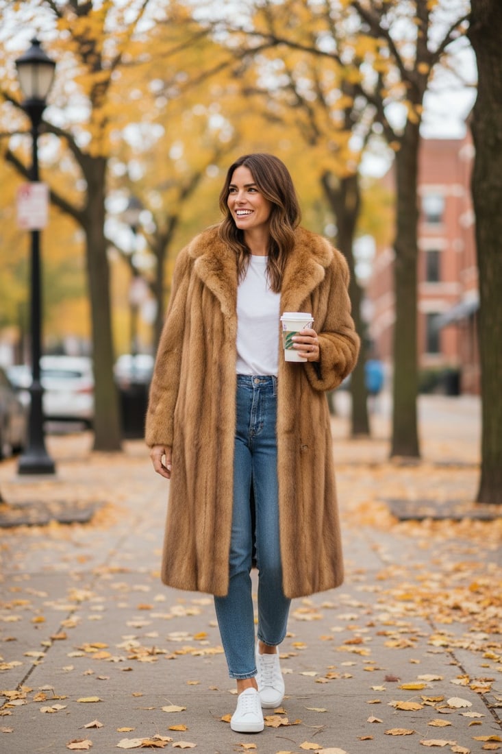 BEIGE MINK FUR COAT EU: XL ; US: 18 (1 of 10)