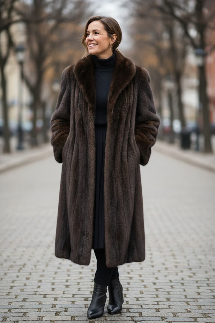 MAHOGANY MINK FUR COAT EU: XXL ; US: 22: Title: MAHOGANY MINK FUR COAT EU: XXL ; US: 22 Dimensions: Approximate size- EU: XXL; US: 22 : Important details: Length: 120cm/47.24in -Shoulders width:45cm/17.72in -Sleeve Length:65cm/25.59in -Bust 