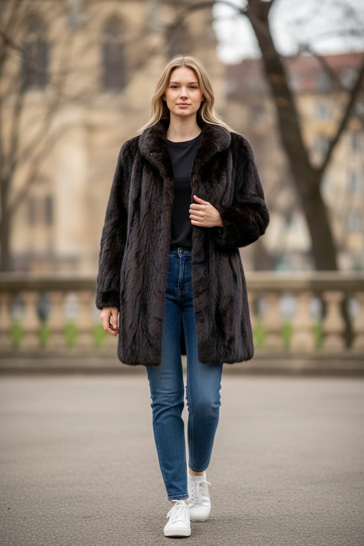 MAHOGANY MINK SHORT COAT EU: XXL - US:24 - 2