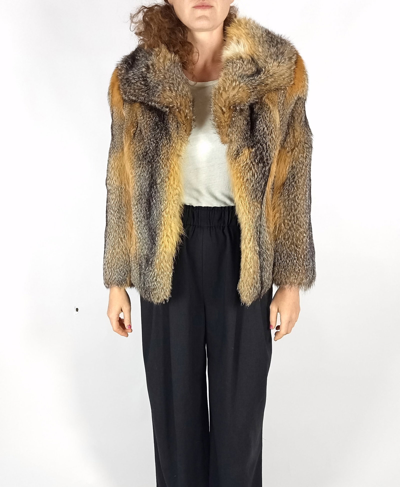 GREY FOX FUR JACKET EU: XS ; US: 2 - 4