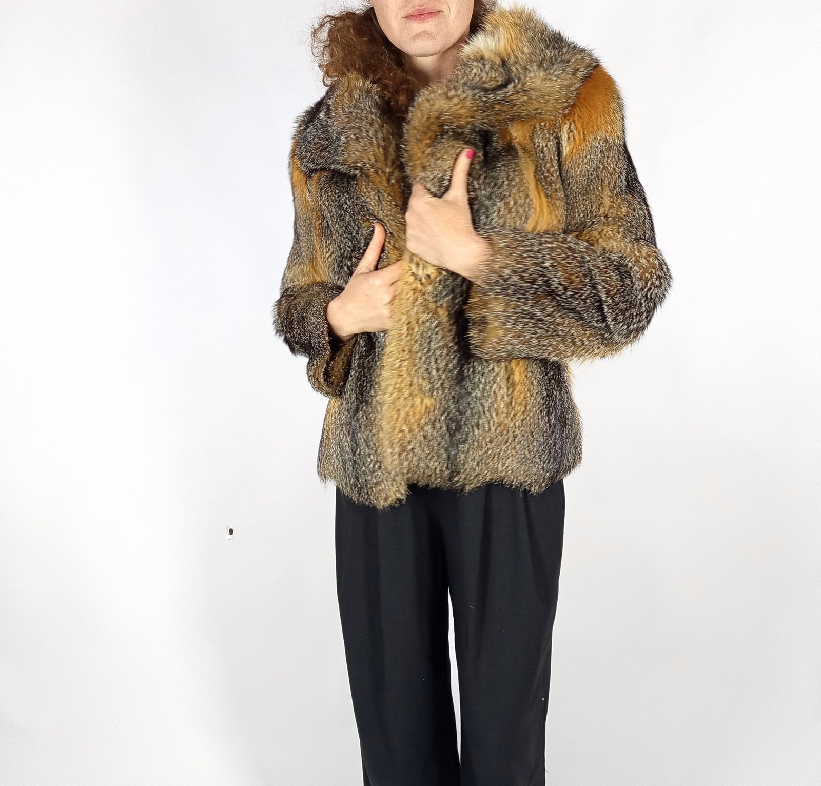 GREY FOX FUR JACKET EU: XS ; US: 2 - 5