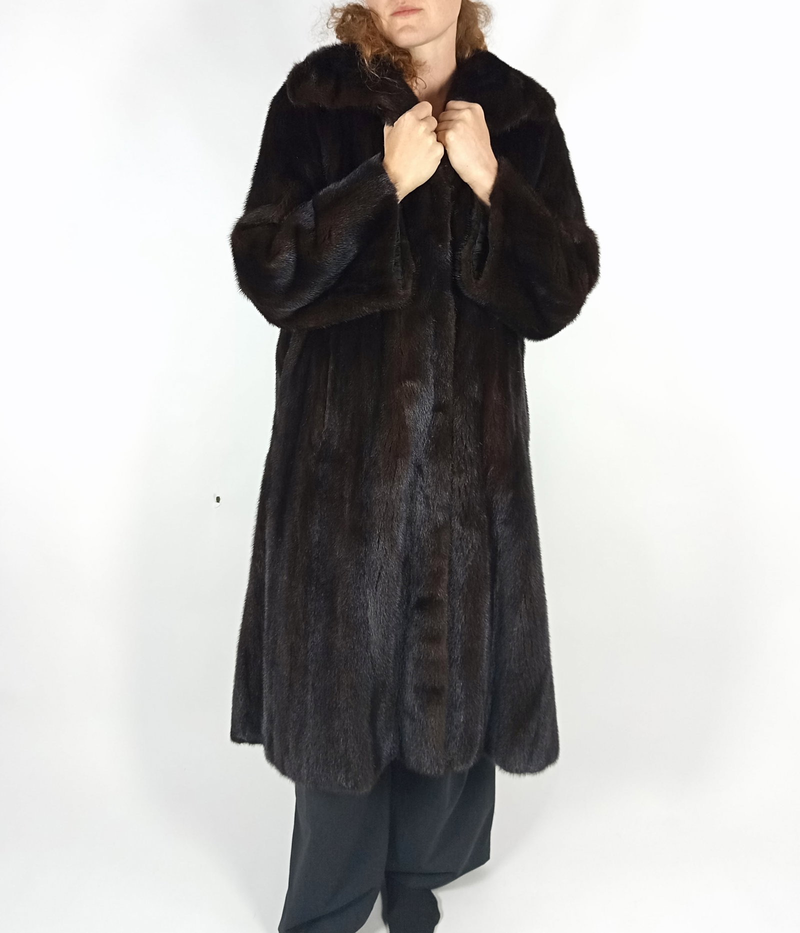 BLACKLAMA MAHOGANY MINK FUR COAT EU: XL ; US: 18 - 9