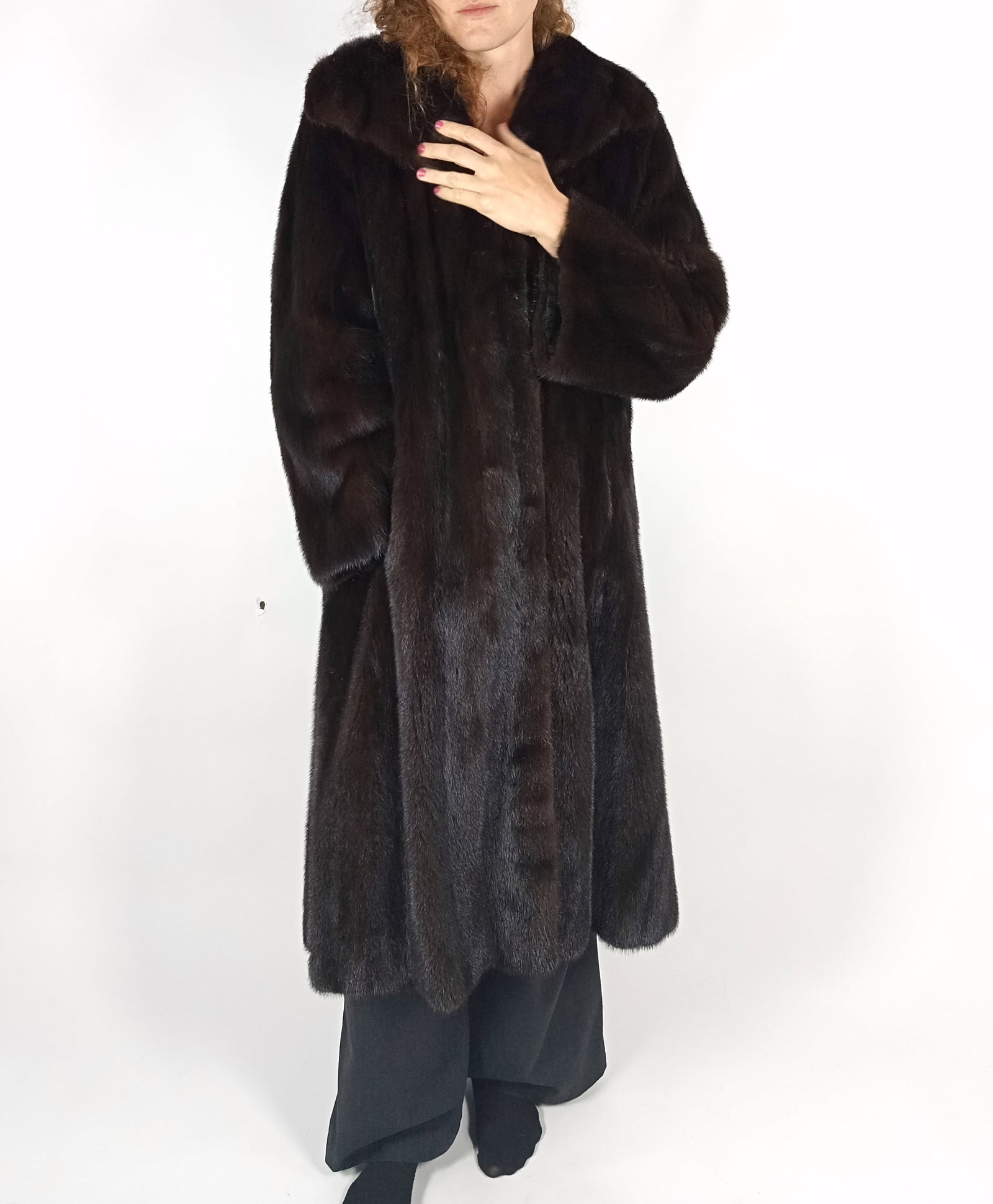 BLACKLAMA MAHOGANY MINK FUR COAT EU: XL ; US: 18 - 10