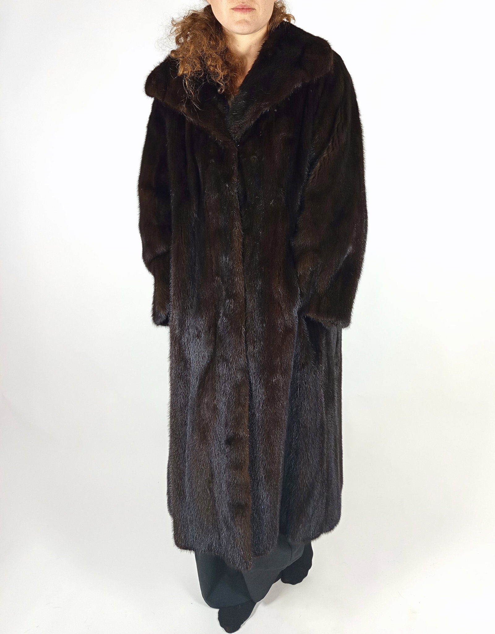 BLACKLAMA MAHOGANY MINK FUR COAT EU: XL ; US: 18 - 12