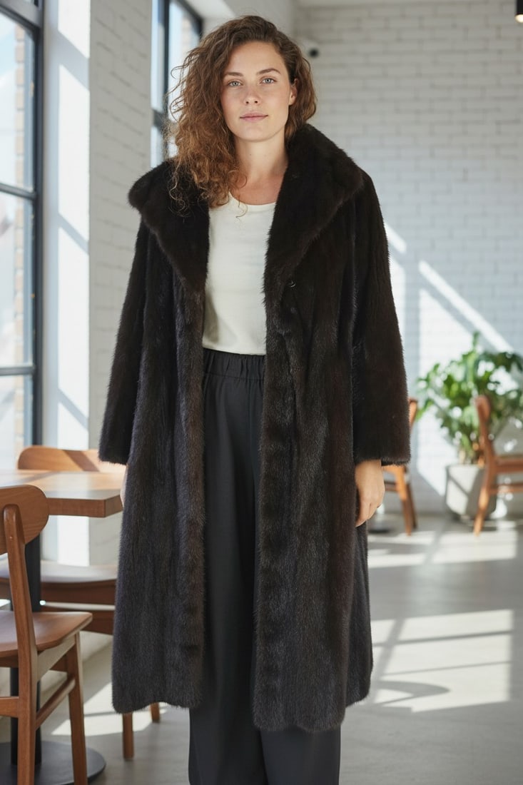 BLACKLAMA MAHOGANY MINK FUR COAT EU: XL ; US: 18 (1 of 12)