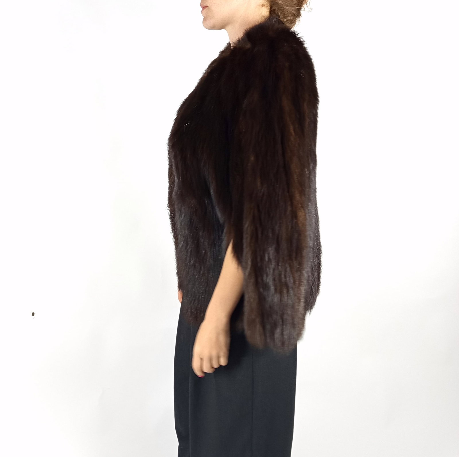 BROWN MINK FUR CAPE/STOLE EU: XS ; US: 2 - 3