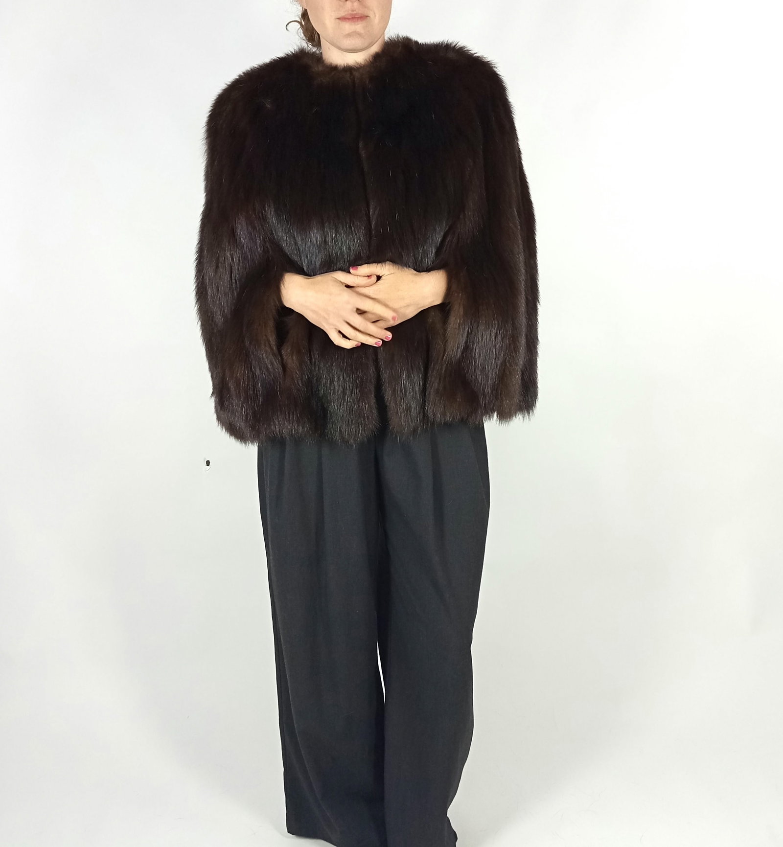 BROWN MINK FUR CAPE/STOLE EU: XS ; US: 2 - 8