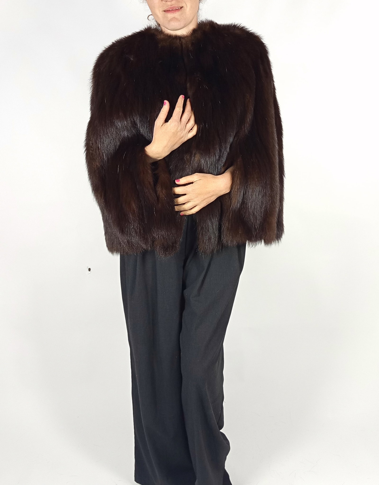 BROWN MINK FUR CAPE/STOLE EU: XS ; US: 2 - 9