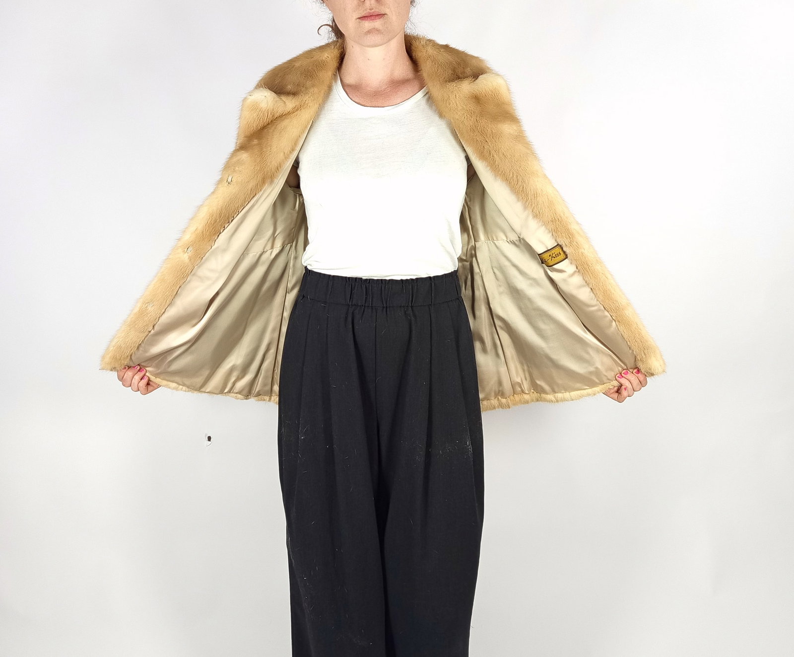 CREAM MINK FUR JACKET EU: S ; US: 6 - 10