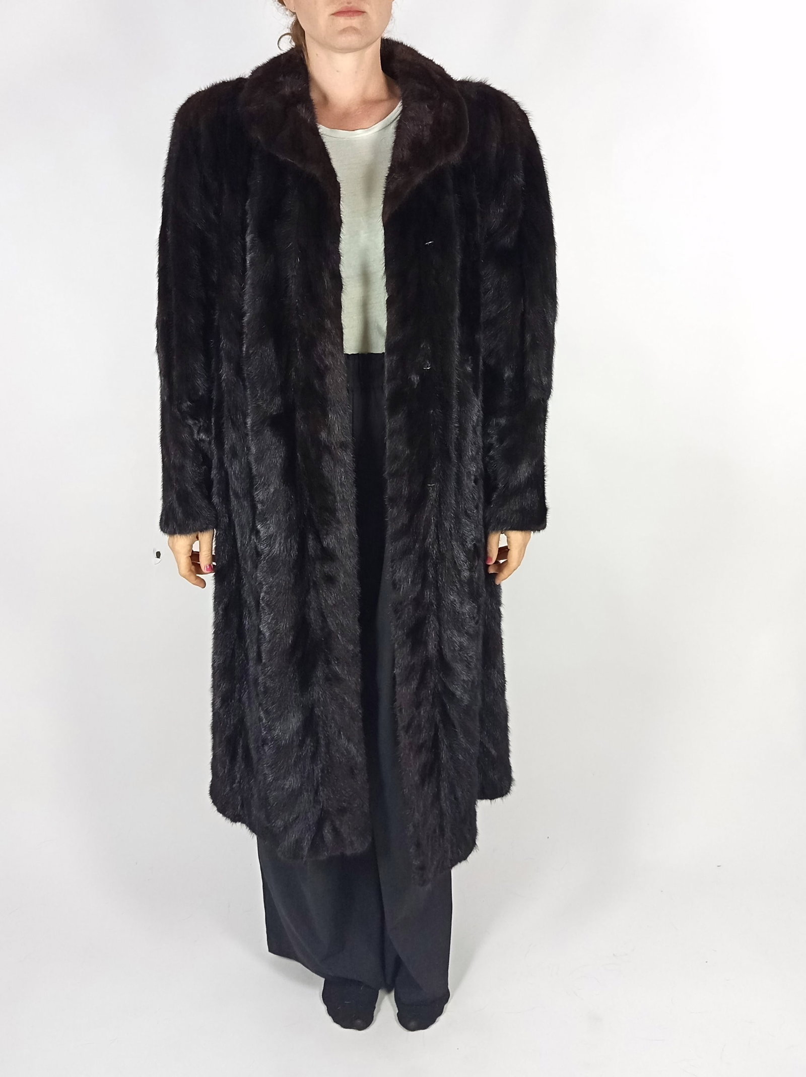 MAHOGANY MINK FUR COAT EU: XL ; US: 18 - 4