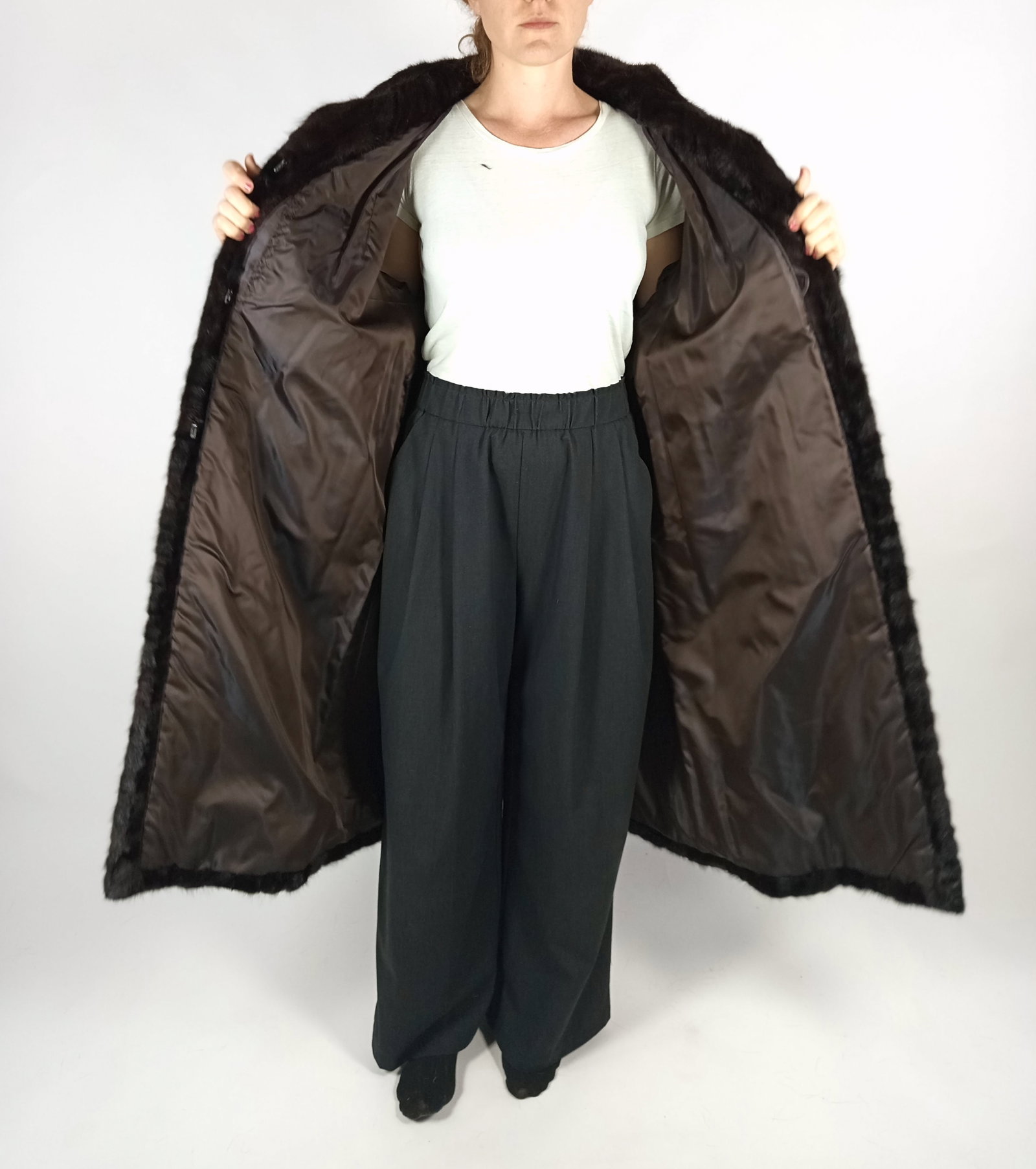 MAHOGANY MINK FUR COAT EU: XL ; US: 18 - 9