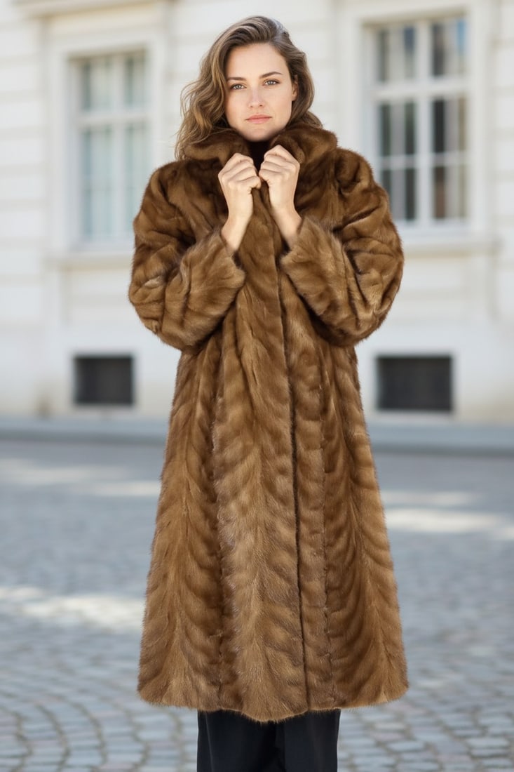 LIGHT BROWN MINK COAT EU: L ; US: 16: Title: LIGHT BROWN MINK COAT EU: L ; US: 16 Dimensions: Approximate size- EU: L; US: 16 : Important details: Length: 125cm/49,21in -Shoulders width:45cm/17,72in -Sleeve Length:65cm/25,59in -Bust size