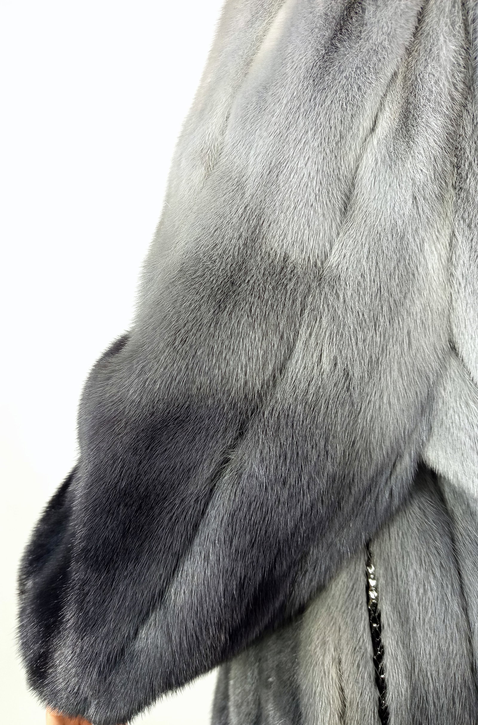 DEGRADE MINK FUR COAT SNAKE SKIN PANELS EU: L ; US: 16 - 6