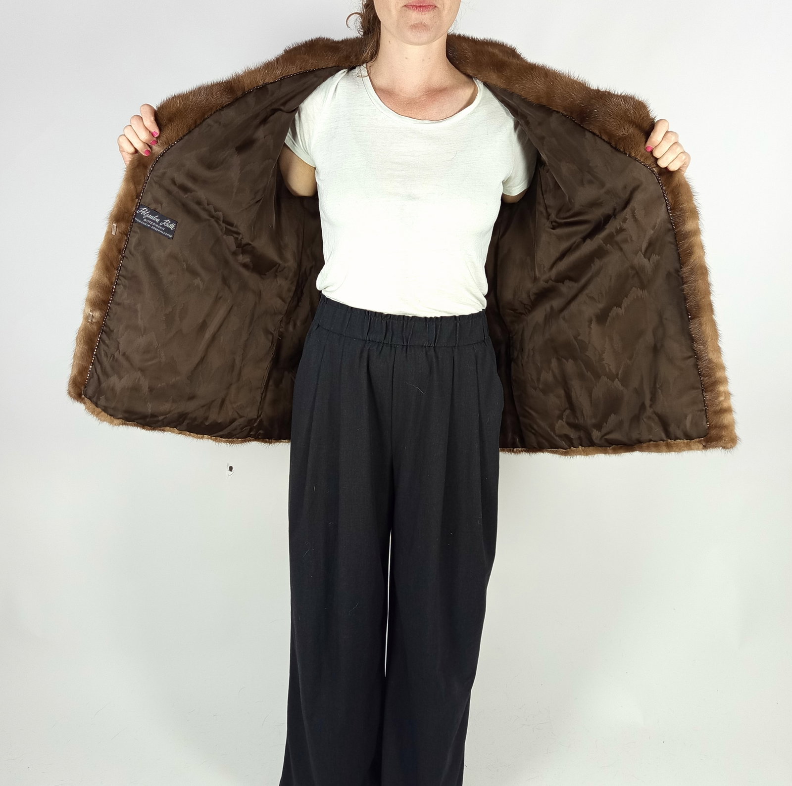 LIGHT BROWN MINK FUR JACKET EU: S ; US: 6 - 12