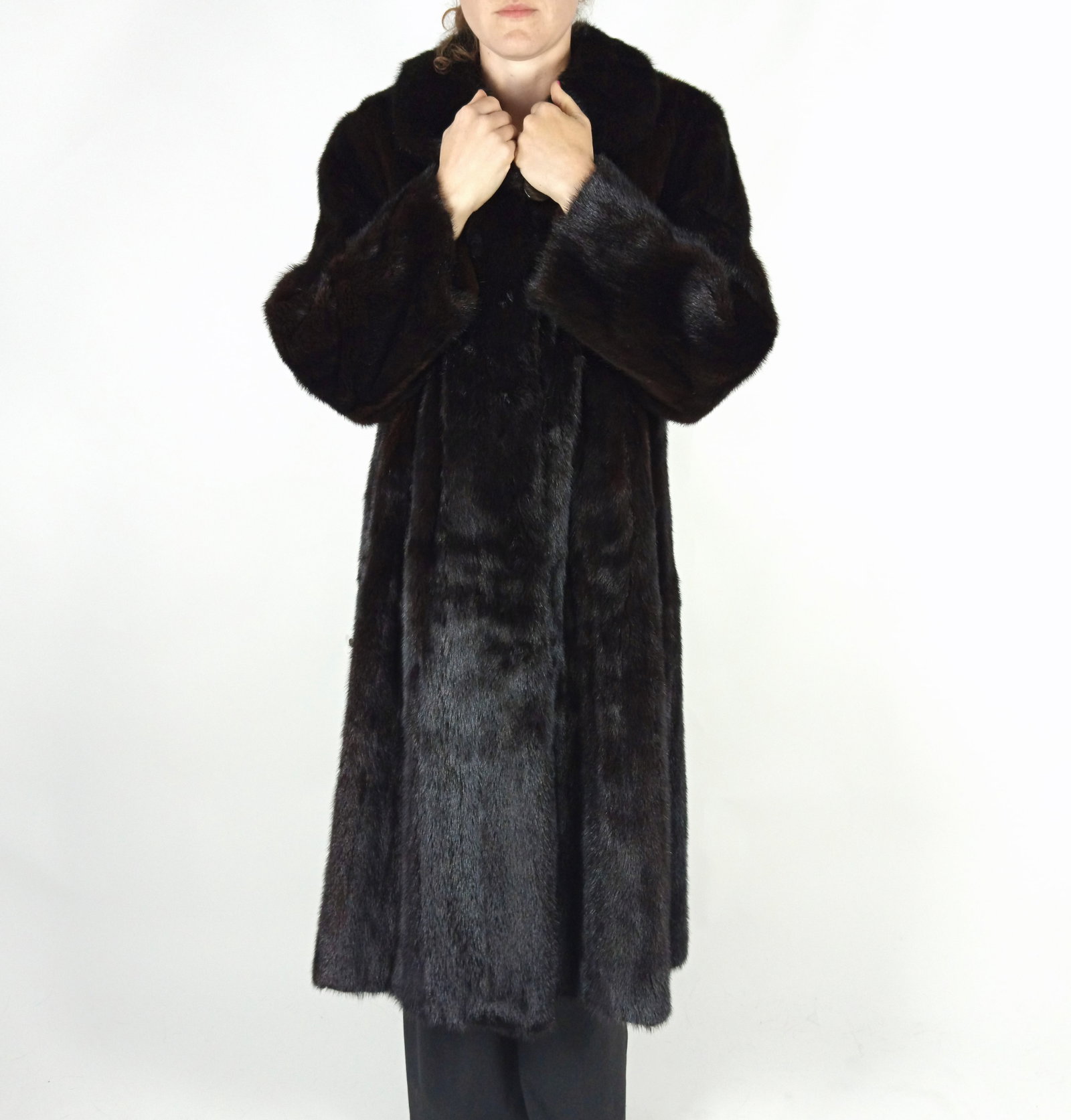 MAHOGANY MINK FUR COAT EU: L ; US: 16 - 7