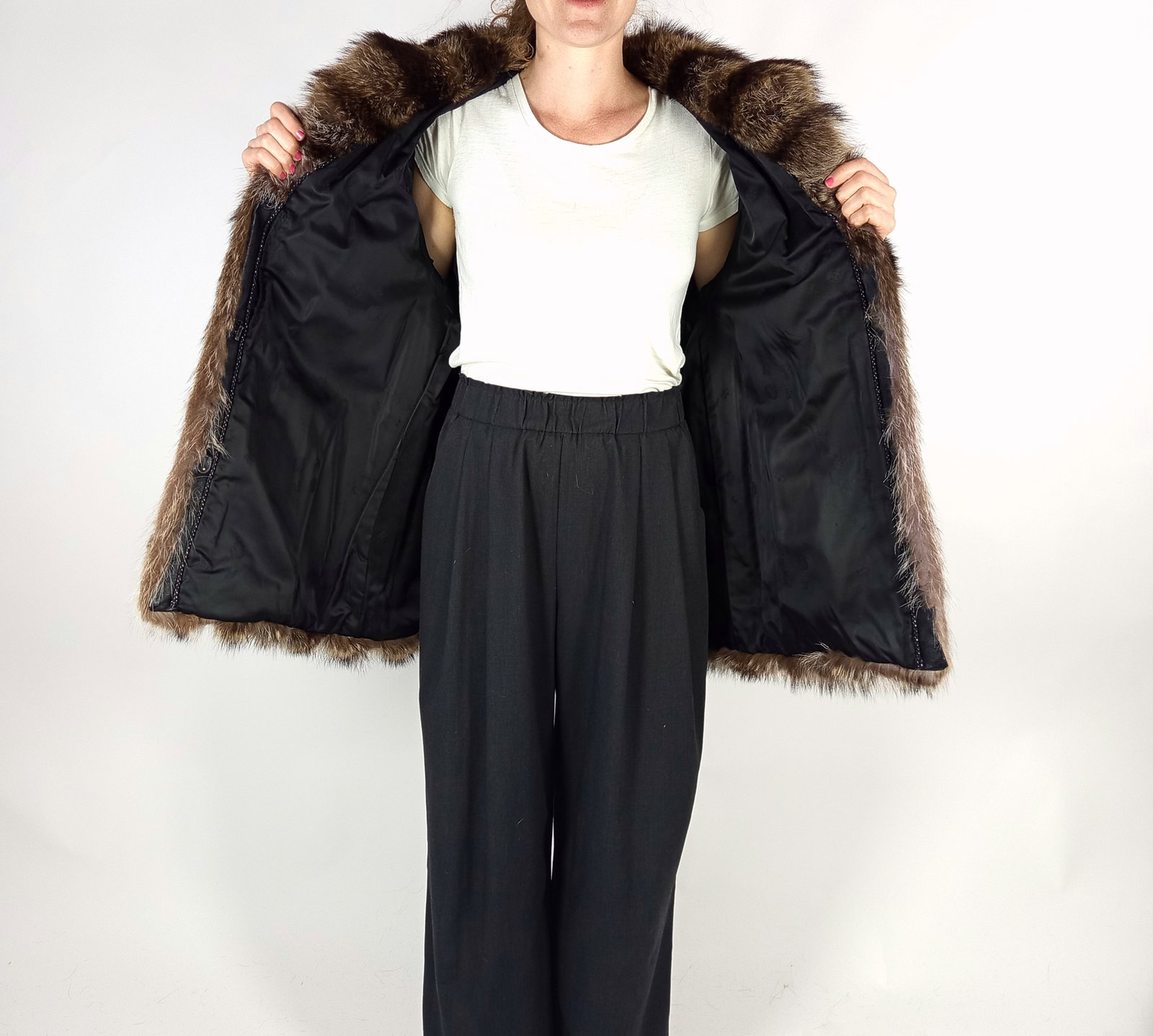 RACCOON FUR JACKET EU: L ; US: 16 - 6