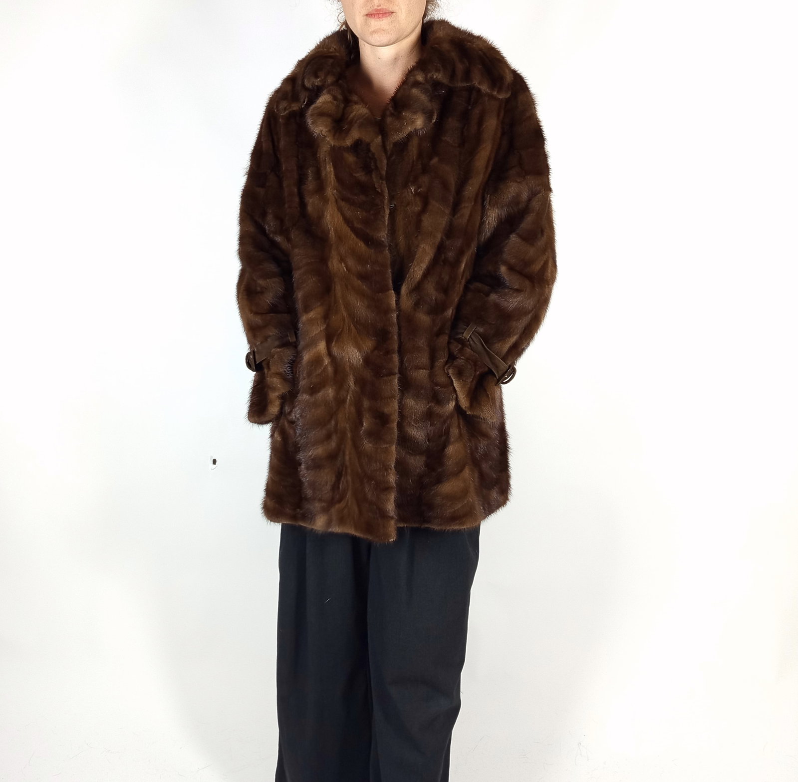 BROWN MINK FUR JACKET EU: M ; US: 12 - 12