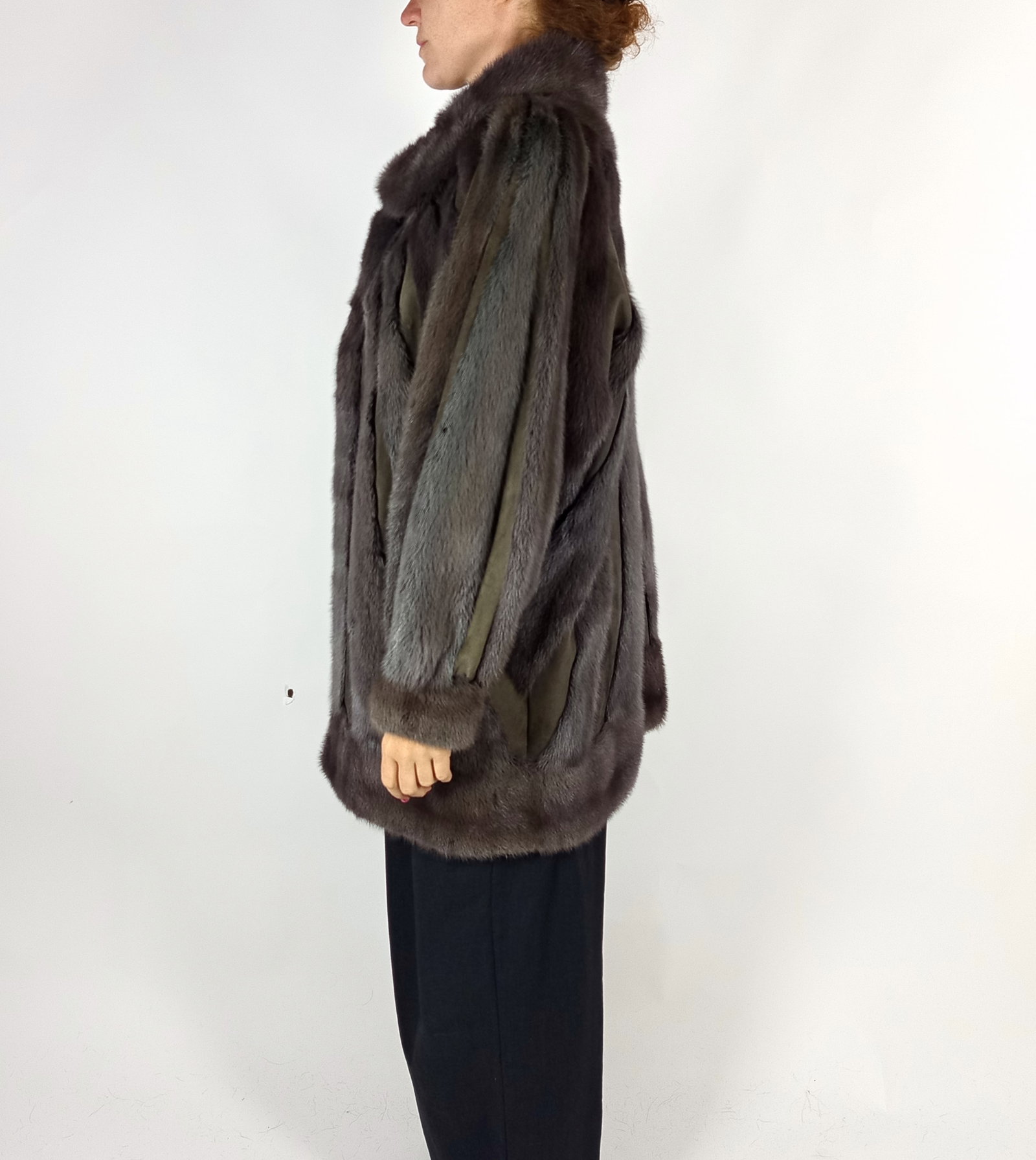 GREY MINK BOMBER JACKET EU: XXL ; US: 24 - 3