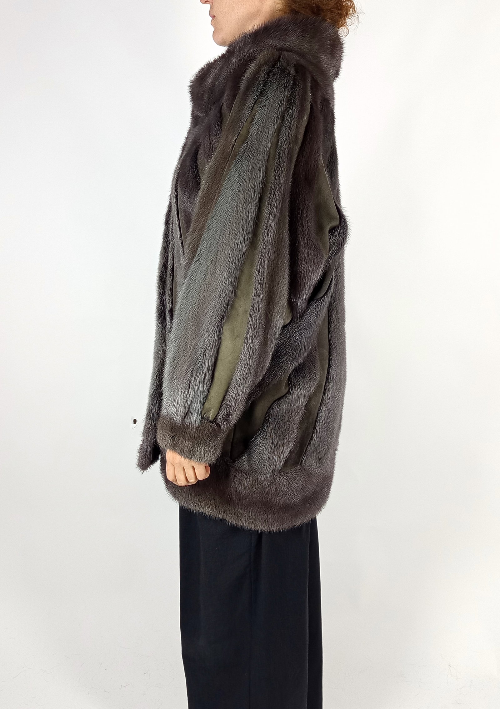 GREY MINK BOMBER JACKET EU: XXL ; US: 24 - 9