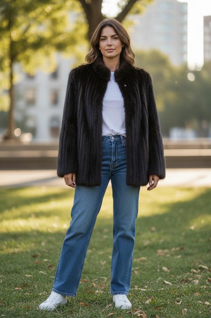 MAHOGANY MINK FUR JACKET EU: S ; US: 6: Title: MAHOGANY MINK FUR JACKET EU: S ; US: 6 Dimensions: Approximate size- EU: S; US: 6 : Important details: Length: 80cm/31,5in -Shoulders width:44cm/17,32in -Sleeve Length:60cm/23,62in -Bust size (