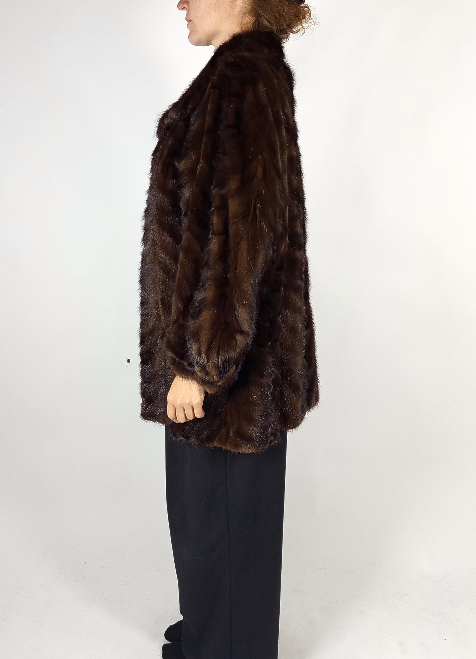 BROWN MINK FUR JACKET EU: XL ; US: 20 - 3