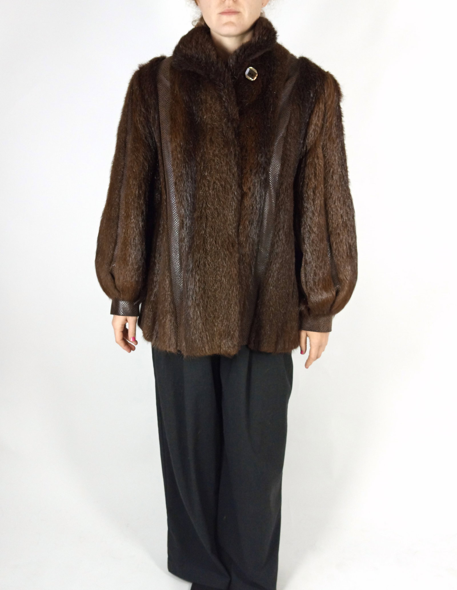 NUTRIA FUR JACKET EU: XL ; US: 20 - 8