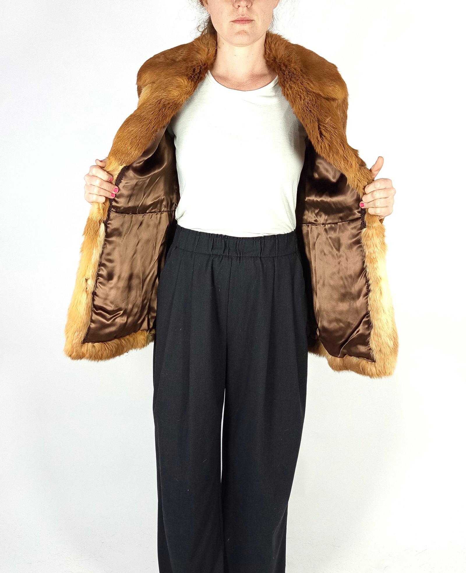 ORANGE LAPIN FUR JACKET EU: XS ; US: 2 - 7